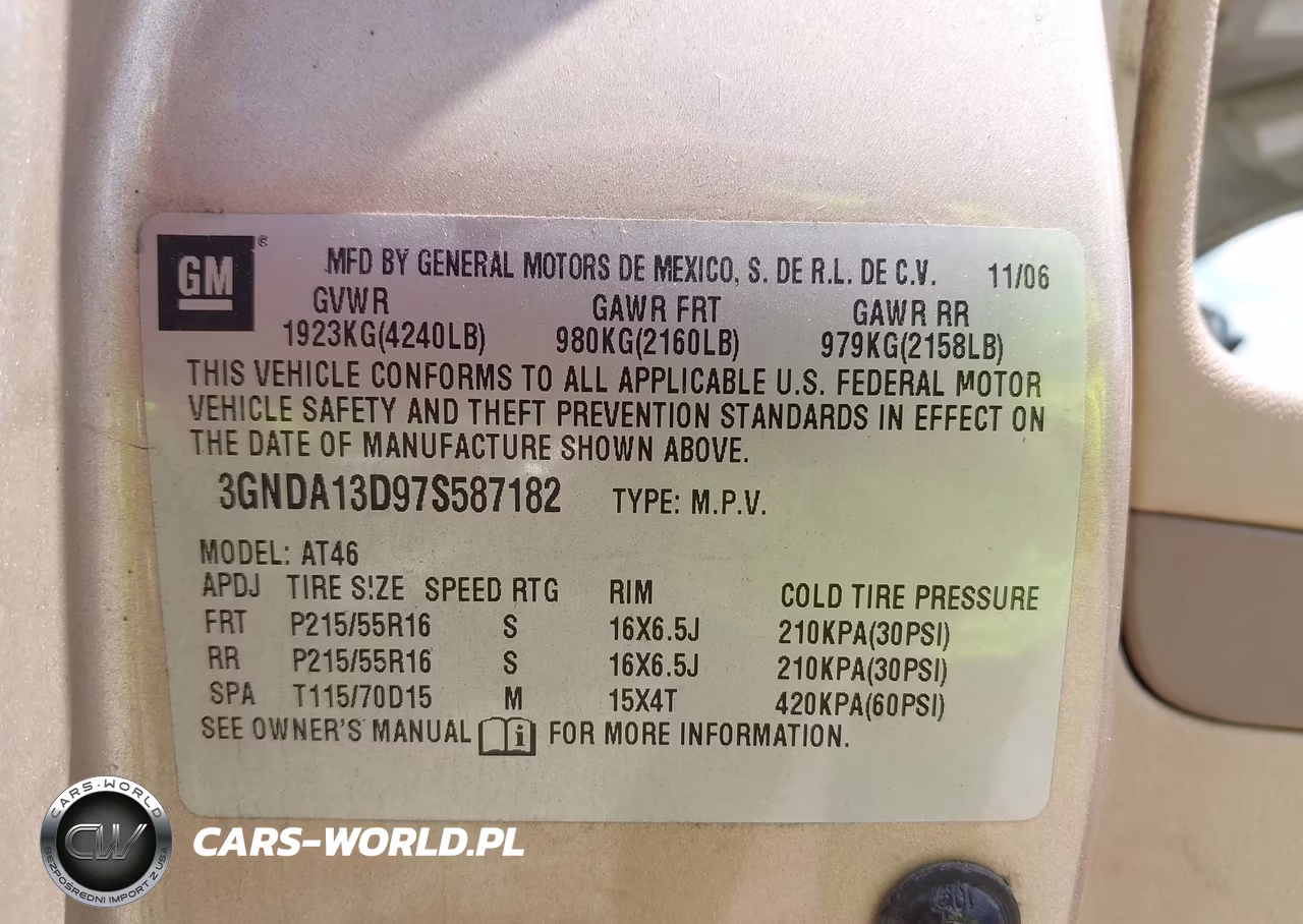 2007 Chevrolet Hhr Ls VIN:3GNDA13D97S587182 - 9