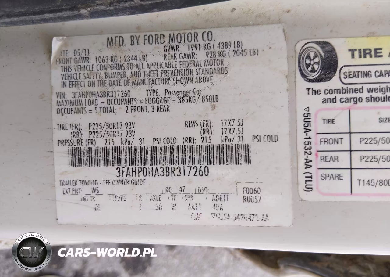 2011 Ford Fusion Se VIN:3FAHP0HA3BR317260 - 9
