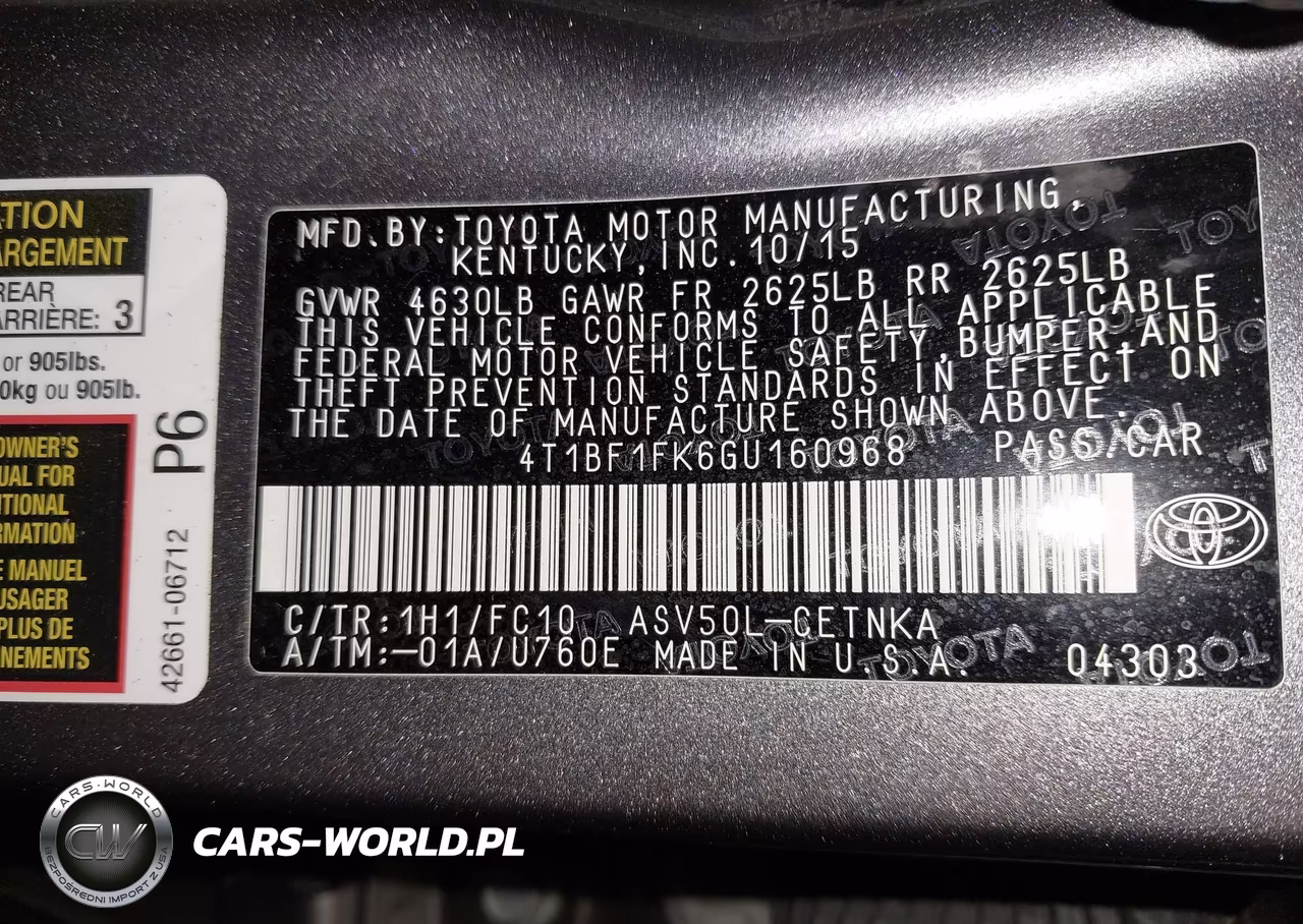 2016 Toyota Camry Le VIN:4T1BF1FK6GU160968 - 9
