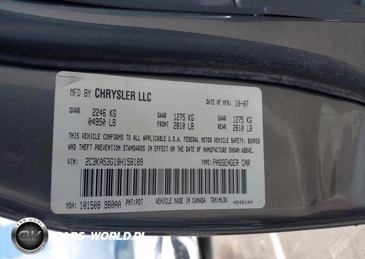 2008 Chrysler 300 Touring VIN:2C3KA53G18H158189 - 9