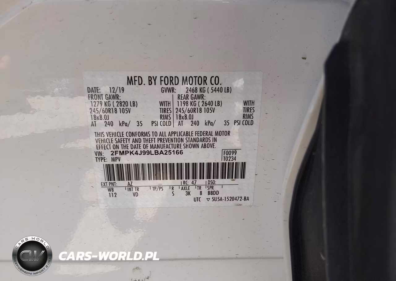 2020 Ford Edge Sel VIN:2FMPK4J99LBA25166 - 9