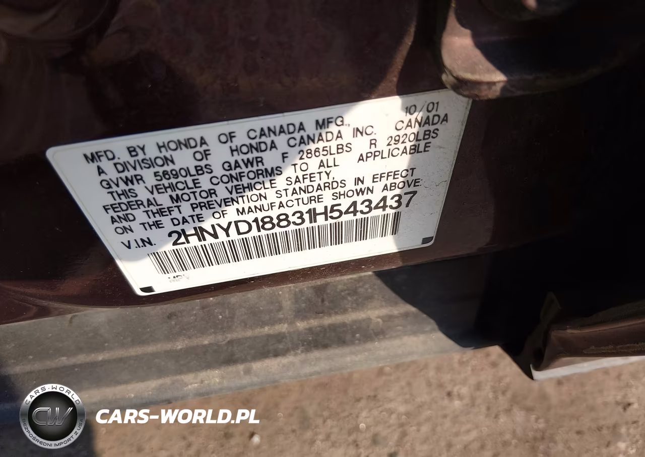 2001 Acura Mdx VIN:2HNYD18831H543437 - 9