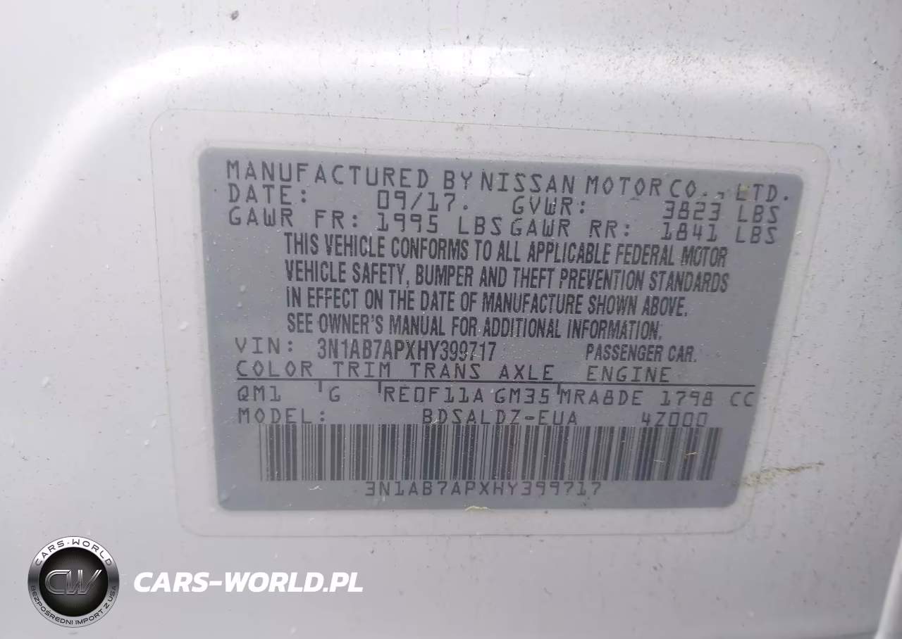 2017 Nissan Sentra Sv VIN:3N1AB7APXHY399717 - 9