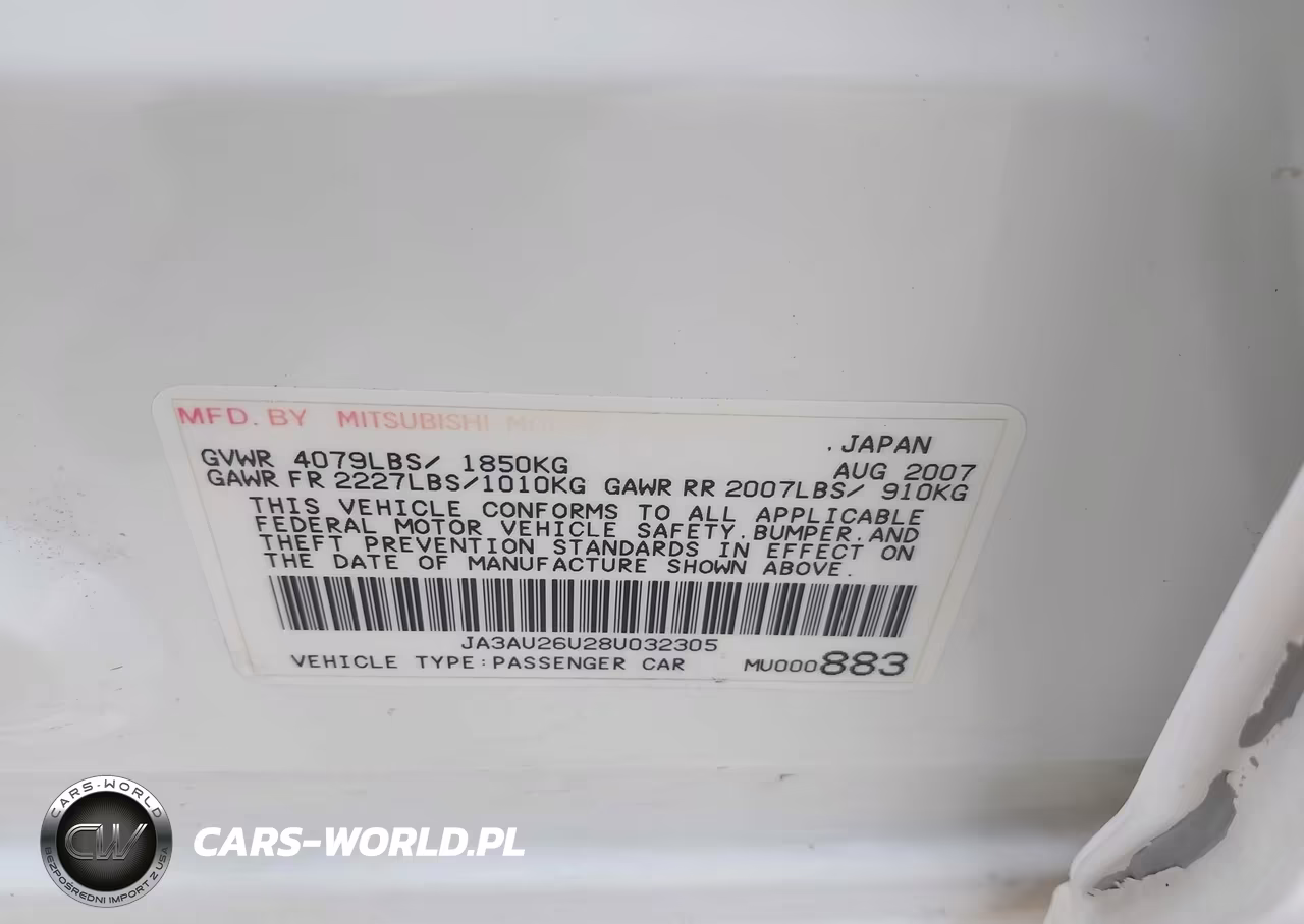 2008 Mitsubishi Lancer De-Es VIN:JA3AU26U28U032305 - 9