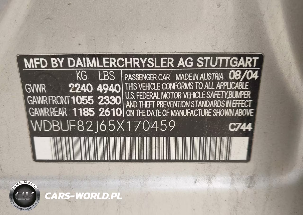 2005 Mercedes-Benz E 320 4Matic VIN:WDBUF82J65X170459 - 9