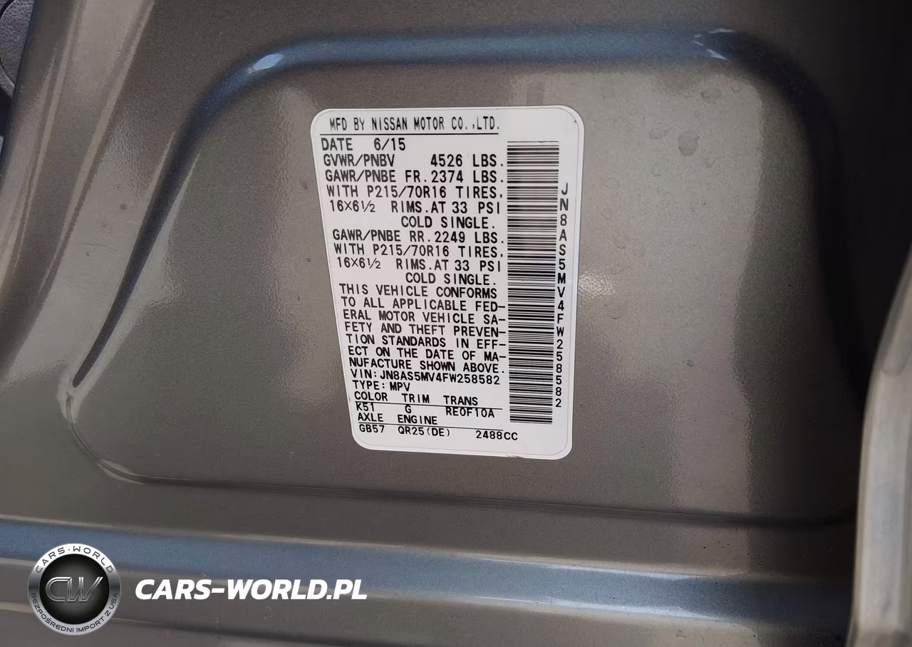 2015 Nissan Rogue Select S VIN:JN8AS5MV4FW258582 - 9