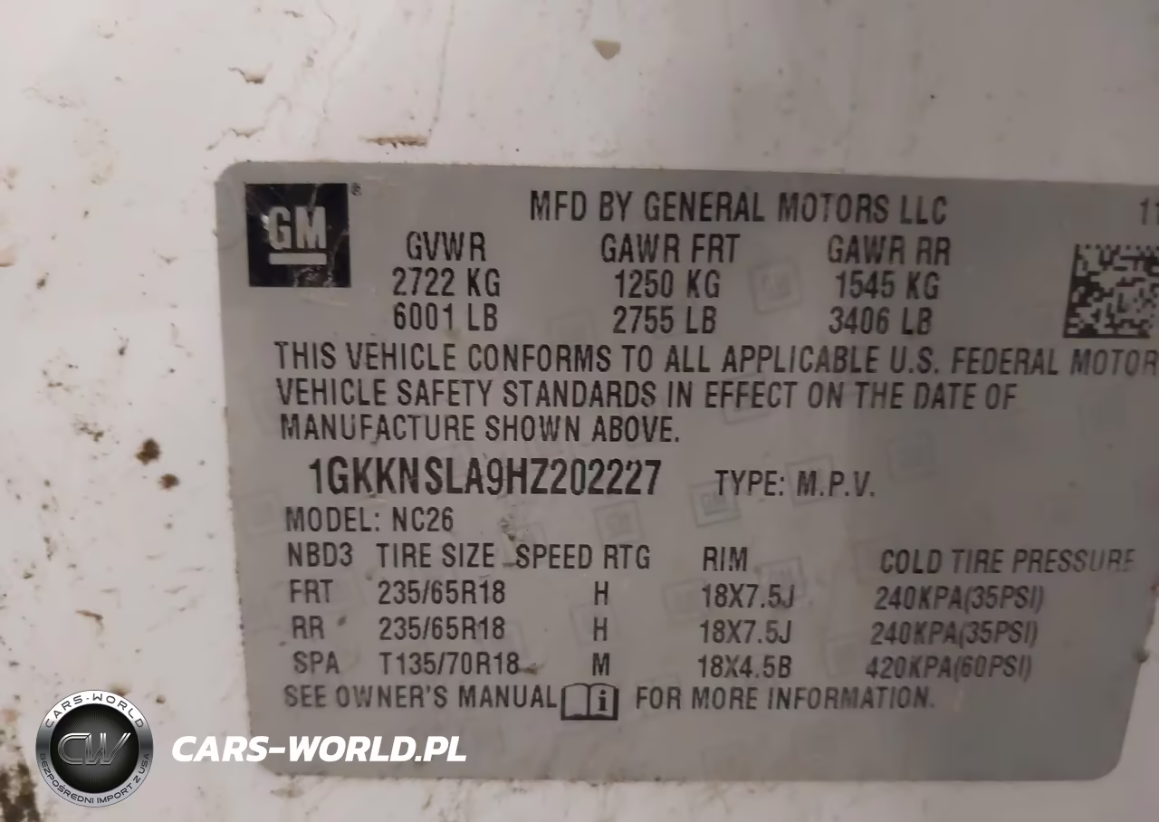 2017 GMC Acadia Sle-2 VIN:1GKKNSLA9HZ202227 - 9