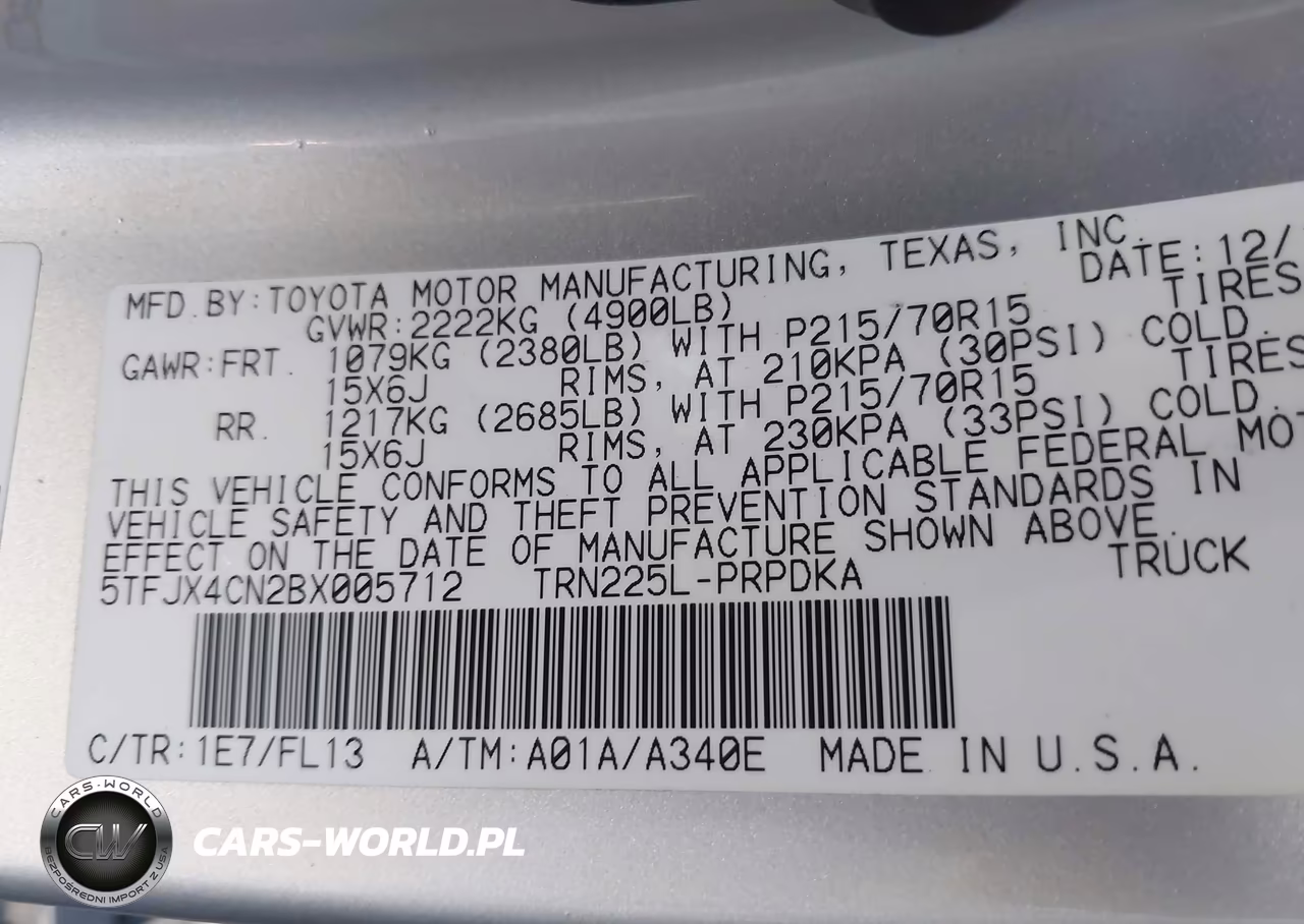2011 Toyota Tacoma VIN:5TFJX4CN2BX005712 - 9