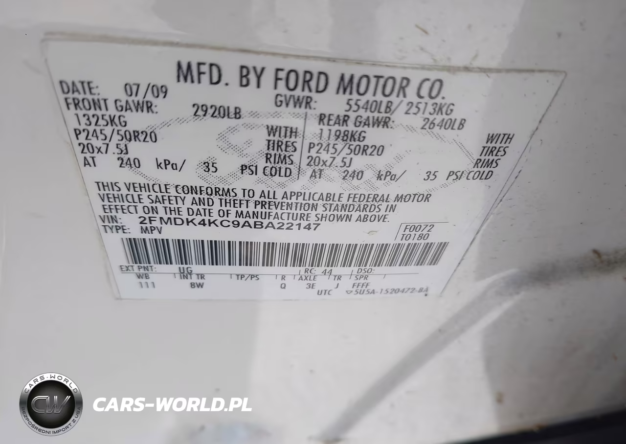 2010 Ford Edge Limited VIN:2FMDK4KC9ABA22147 - 9