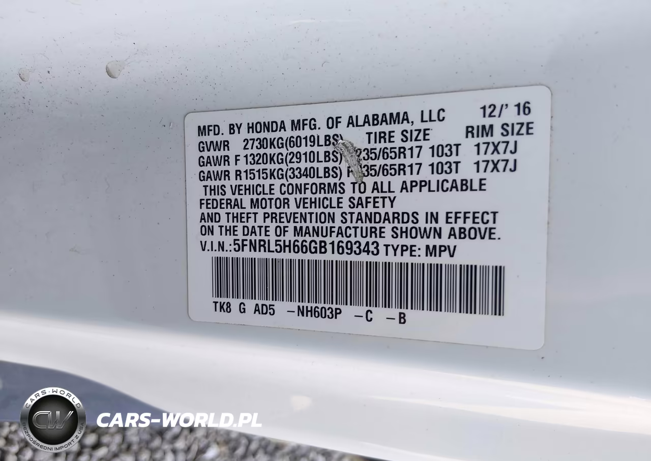 2016 Honda Odyssey Ex-L VIN:5FNRL5H66GB169343 - 9
