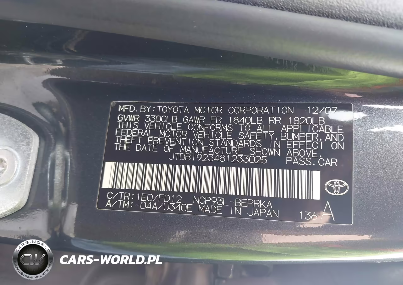 2008 Toyota Yaris S VIN:JTDBT923481233025 - 9