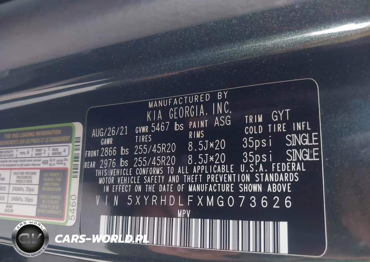 2021 Kia Sorento Ex VIN:5XYRHDLFXMG073626 - 9