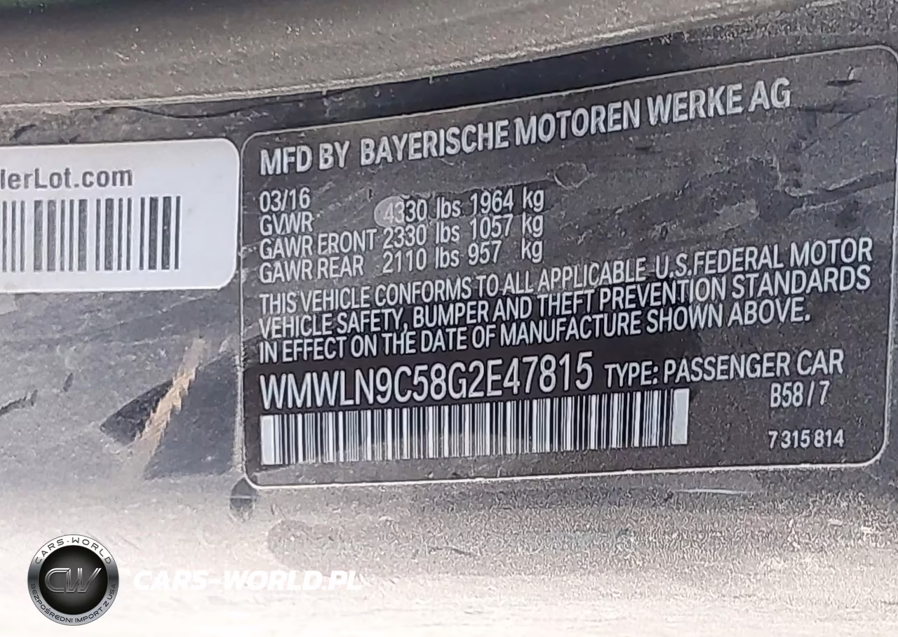 2016 Mini Clubman Cooper S VIN:WMWLN9C58G2E47815 - 9