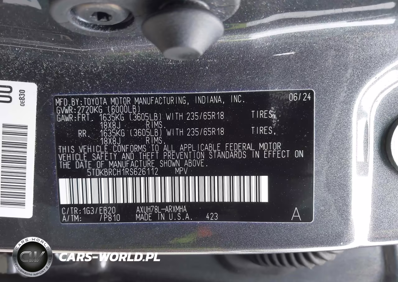 2024 Toyota Highlander Hybrid Xle VIN:5TDKBRCH1RS626112 - 9