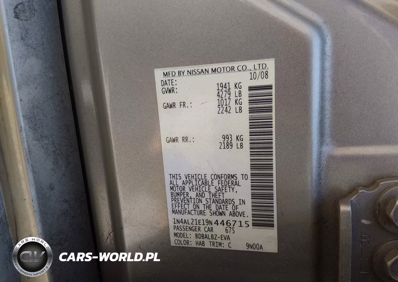 2009 Nissan Altima 2.5 S VIN:1N4AL21E19N446715 - 9