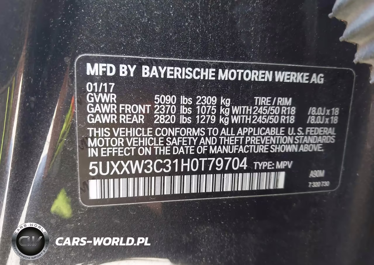 2017 BMW X4 xDrive28I VIN:5UXXW3C31H0T79704 - 9