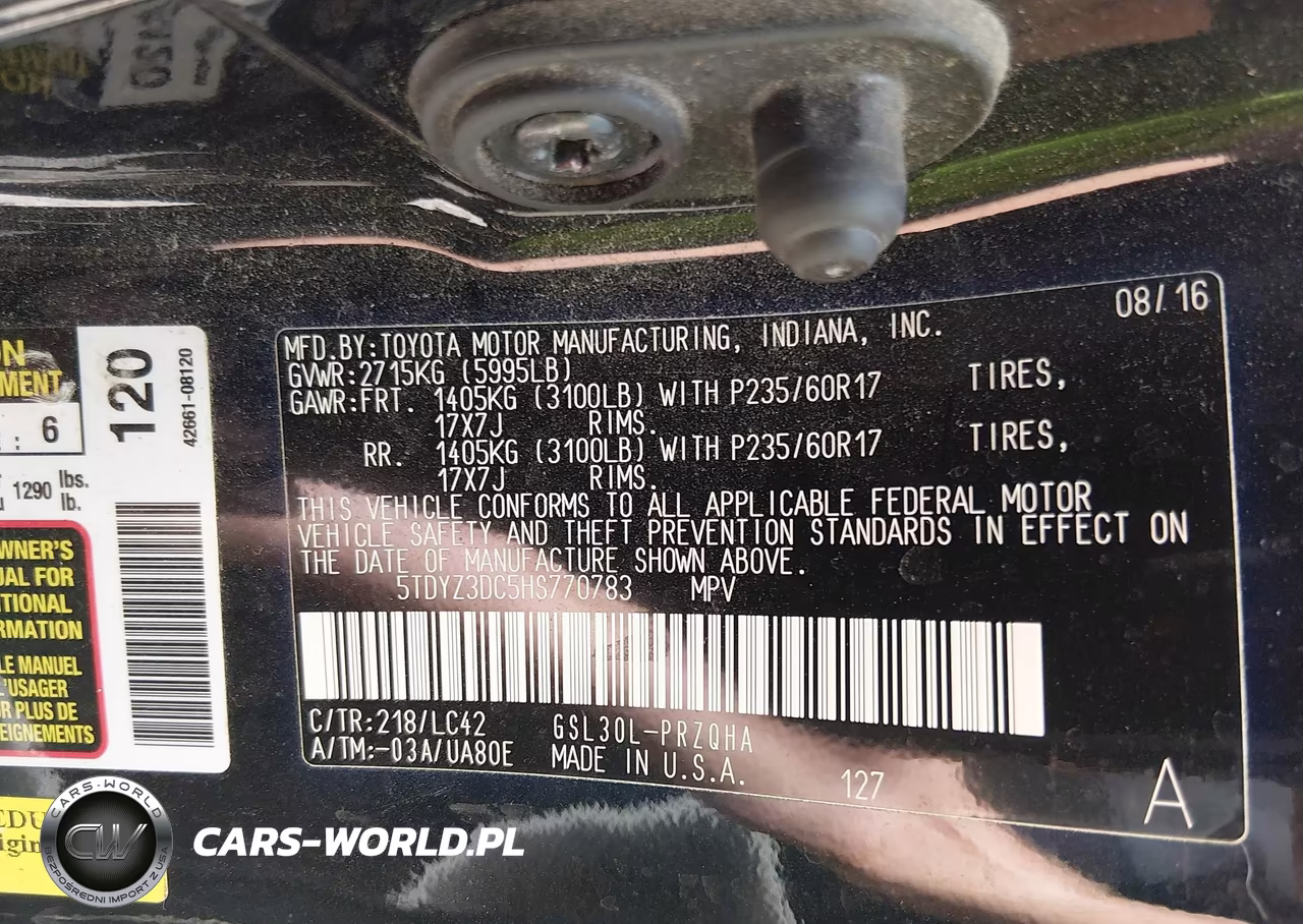 2017 Toyota Sienna Xle 8 Passenger VIN:5TDYZ3DC5HS770783 - 9
