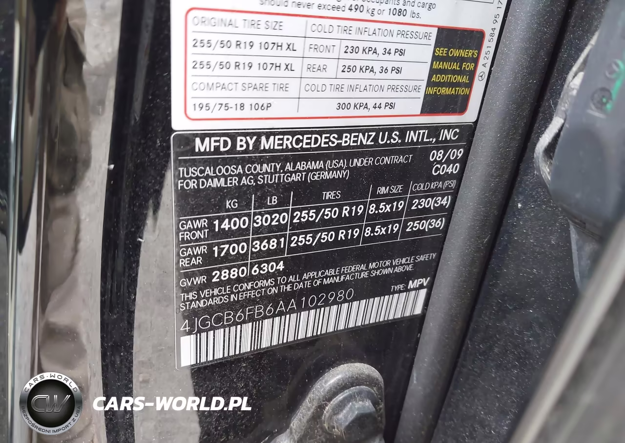 2010 Mercedes-Benz R 350 4Matic VIN:4JGCB6FB6AA102980 - 9