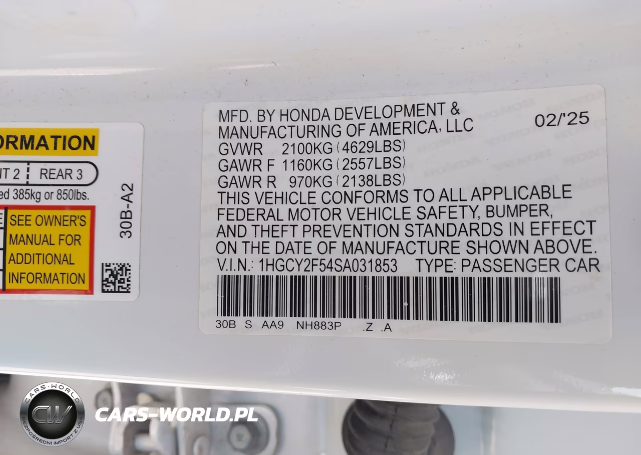 2025 Honda Accord Hybrid Sport VIN:1HGCY2F54SA031853 - 9