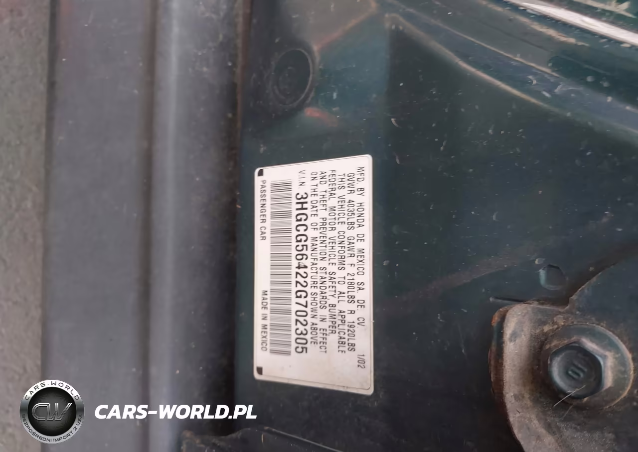 2002 Honda Accord 2.3 Lx VIN:3HGCG56422G702305 - 9