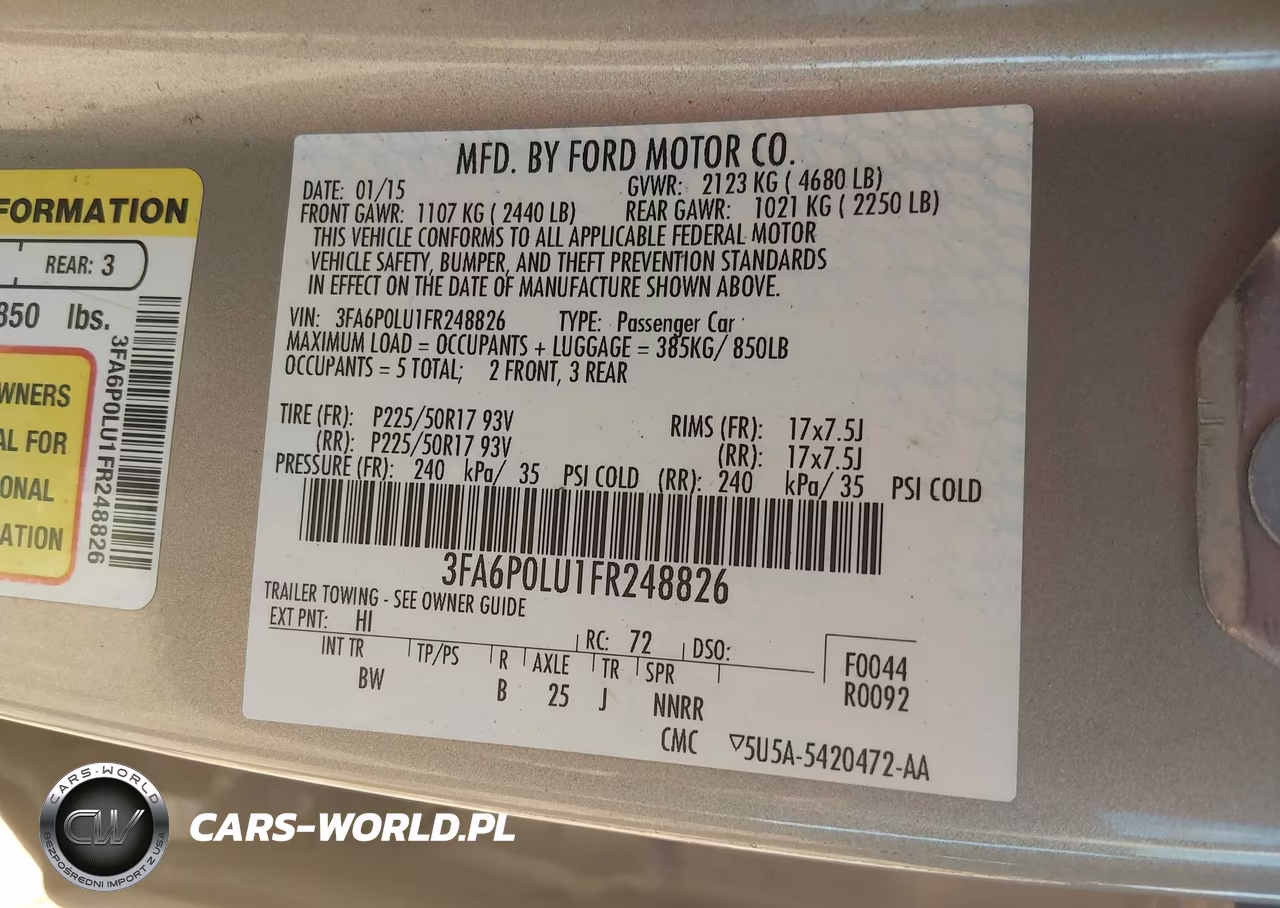 2015 Ford Fusion Hybrid Se VIN:3FA6P0LU1FR248826 - 9