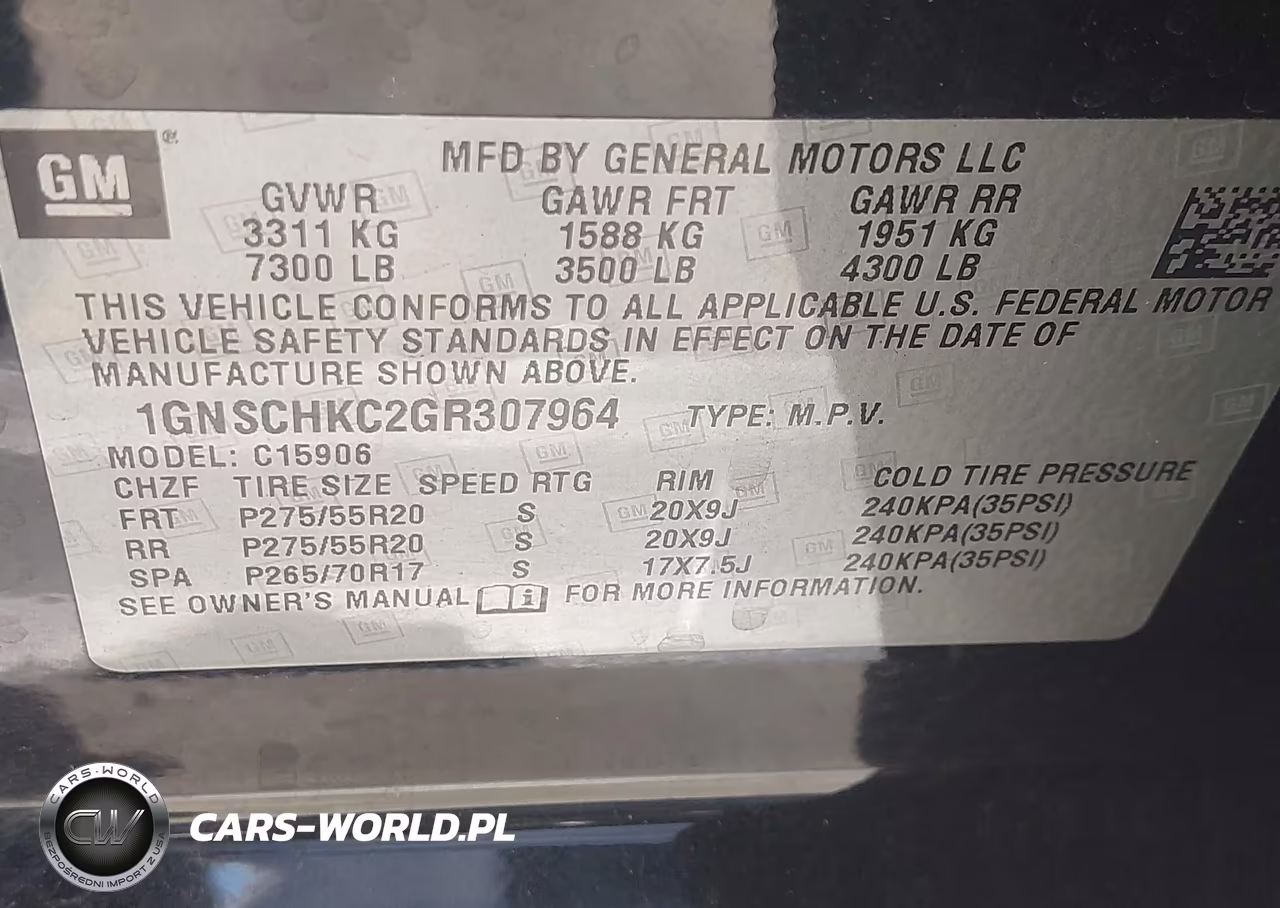 2016 Chevrolet Suburban Lt VIN:1GNSCHKC2GR307964 - 9