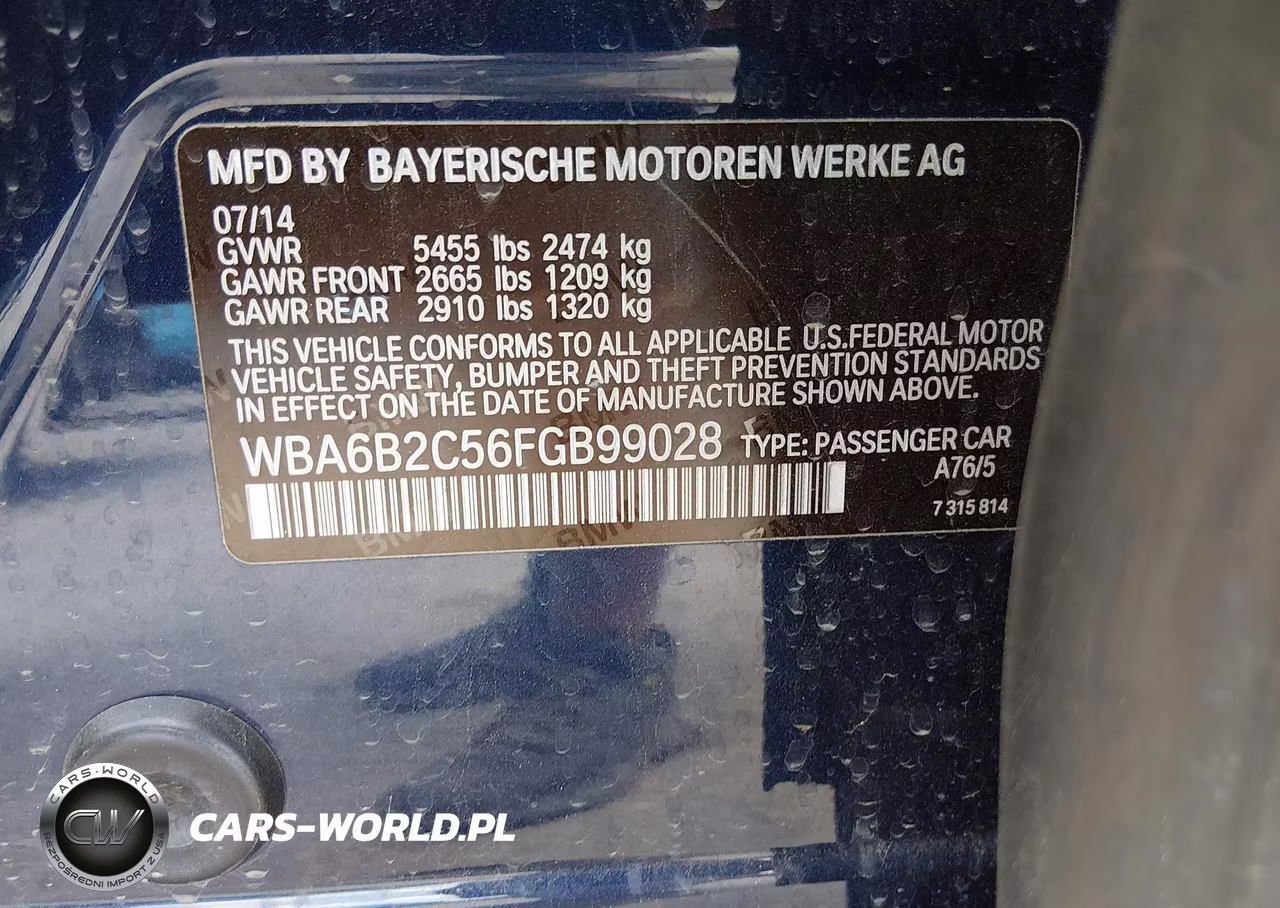 2015 BMW 650I Gran Coupe VIN:WBA6B2C56FGB99028 - 9