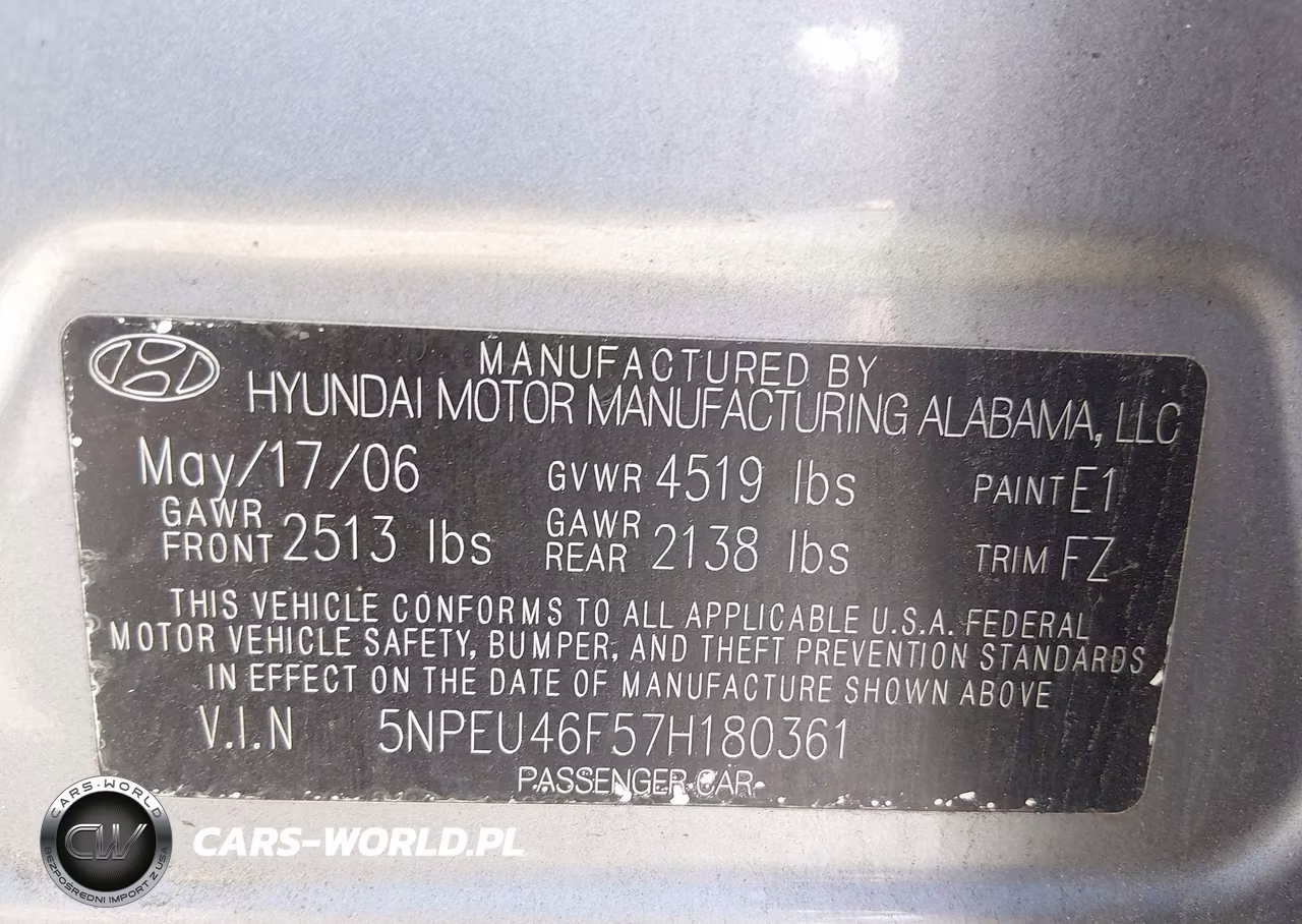 2007 Hyundai Sonata Limited-Limited W-Xm-Se-Se W-Xm VIN:5NPEU46F57H180361 - 9