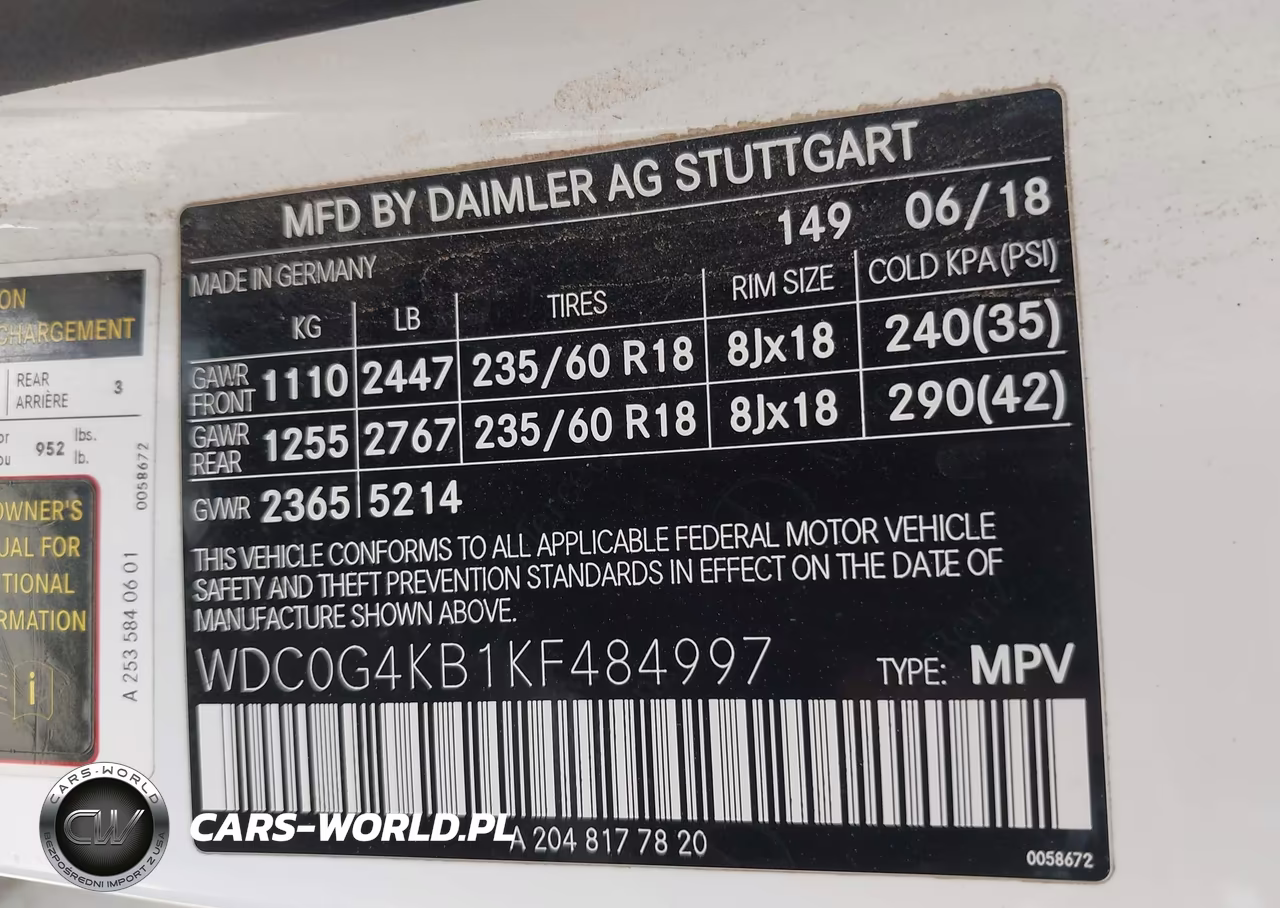 2019 Mercedes-Benz Glc 300 4Matic VIN:WDC0G4KB1KF484997 - 9
