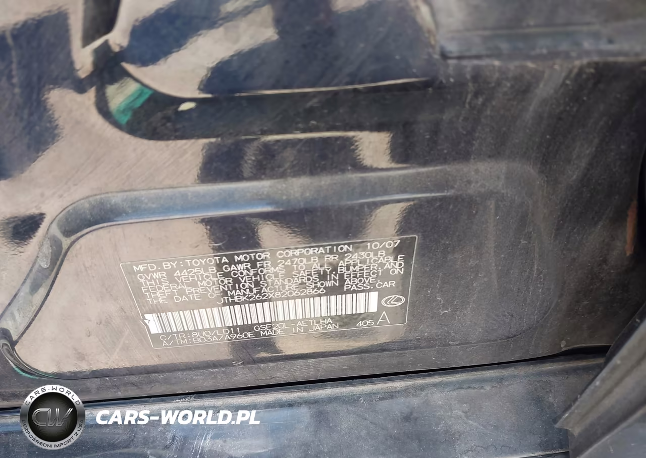 2008 Lexus Is 250 VIN:JTHBK262X82062866 - 9