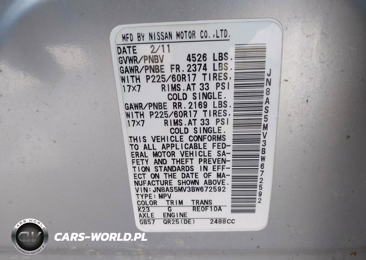 2011 Nissan Rogue Sv VIN:JN8AS5MV3BW672592 - 9