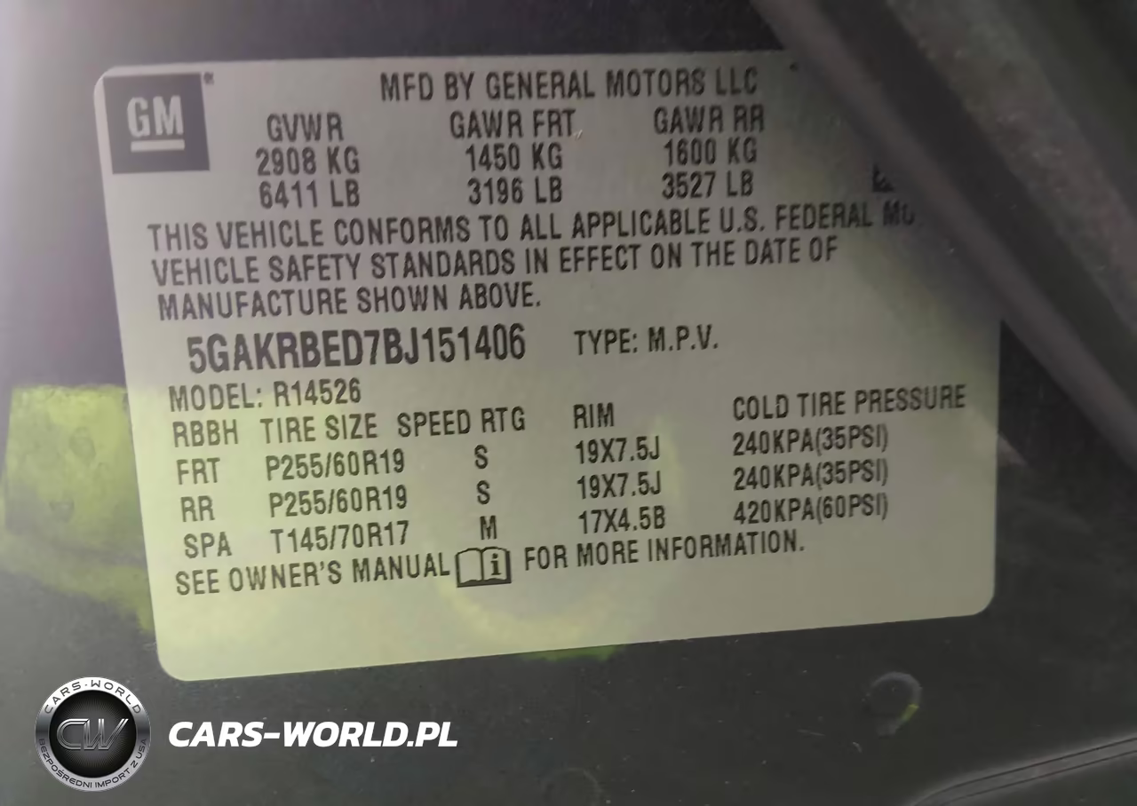 2011 Buick Enclave 1Xl VIN:5GAKRBED7BJ151406 - 9
