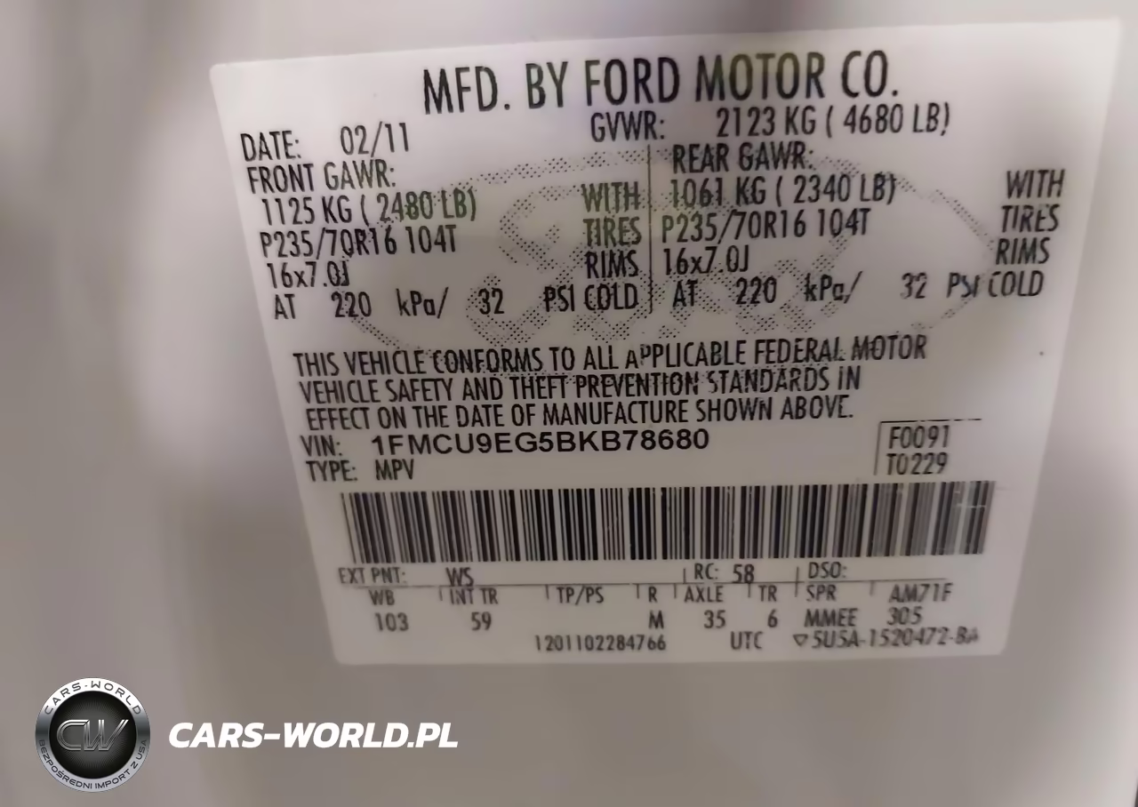 2011 Ford Escape Limited VIN:1FMCU9EG5BKB78680 - 9