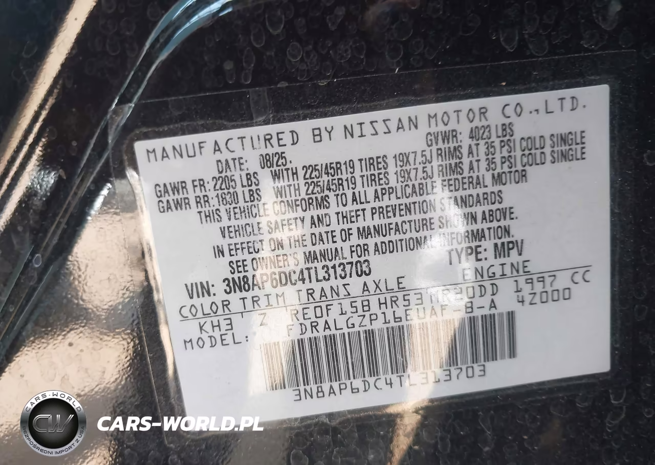 2026 Nissan Kicks Sr VIN:3N8AP6DC4TL313703 - 9