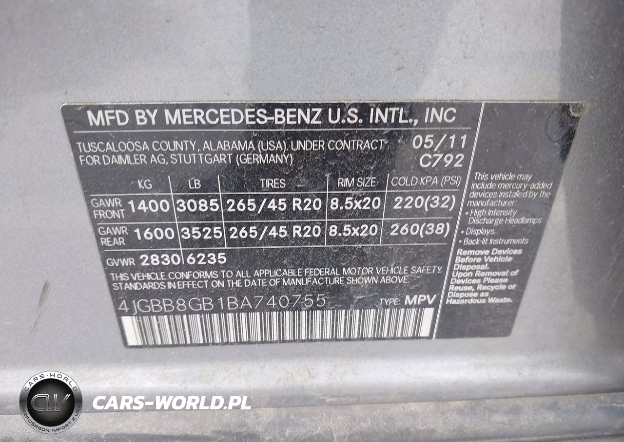 2011 Mercedes-Benz Ml 350 4Matic VIN:4JGBB8GB1BA740755 - 9