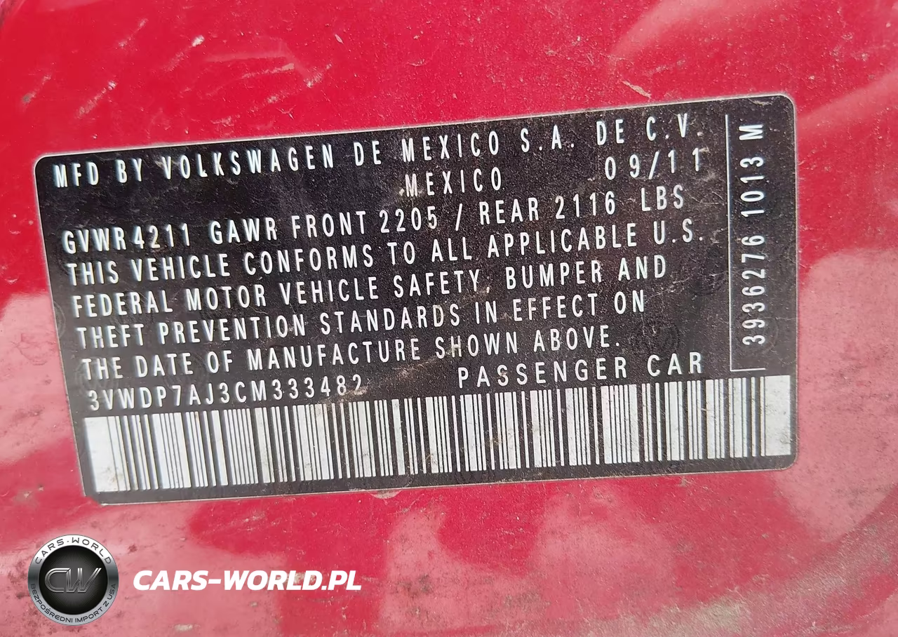 2012 Volkswagen Jetta 2.5L Se VIN:3VWDP7AJ3CM333482 - 9