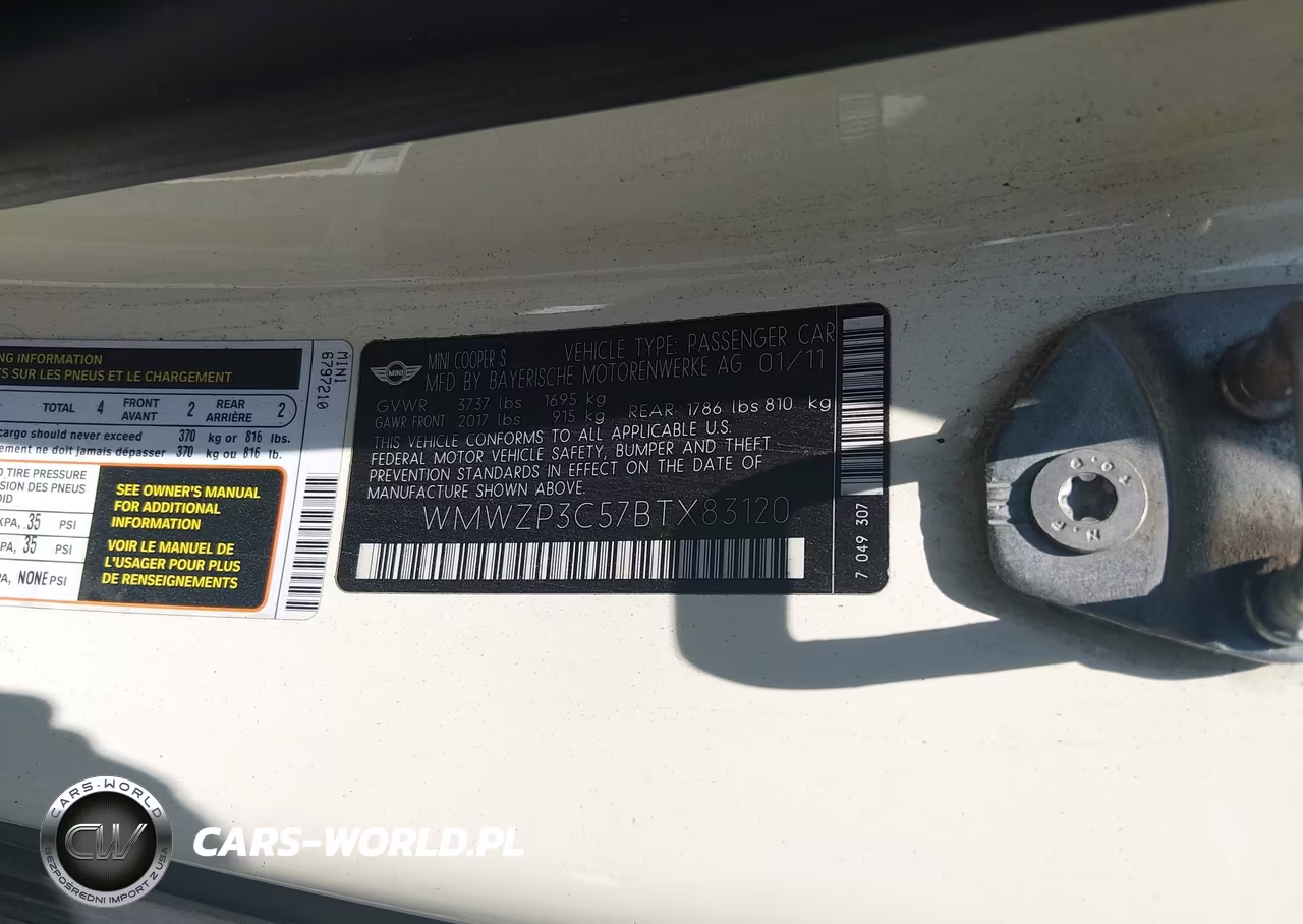 2011 Mini Cooper S VIN:WMWZP3C57BTX83120 - 9