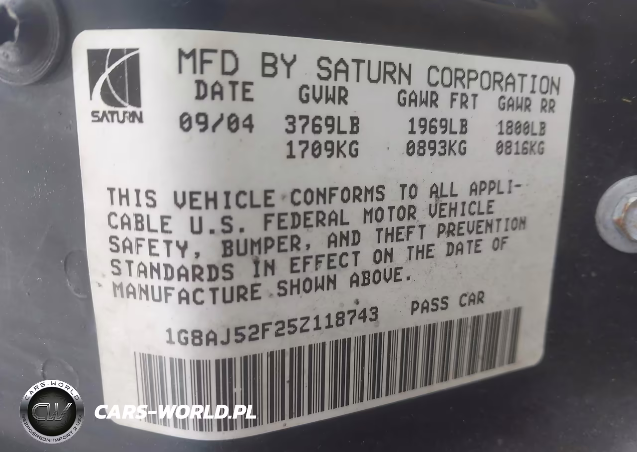 2005 Saturn Ion 2 VIN:1G8AJ52F25Z118743 - 9