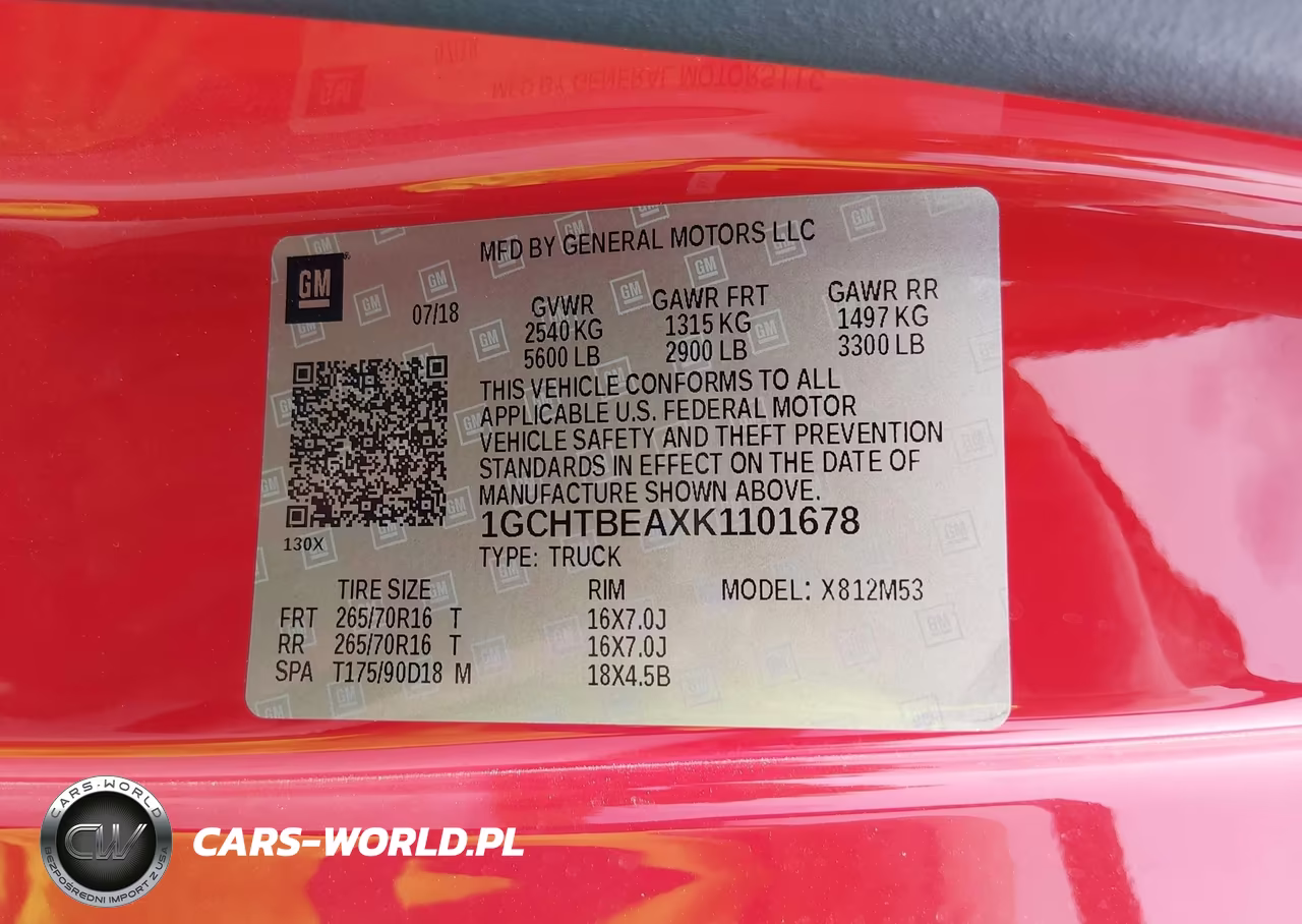 2019 Chevrolet Colorado Wt VIN:1GCHTBEAXK1101678 - 9