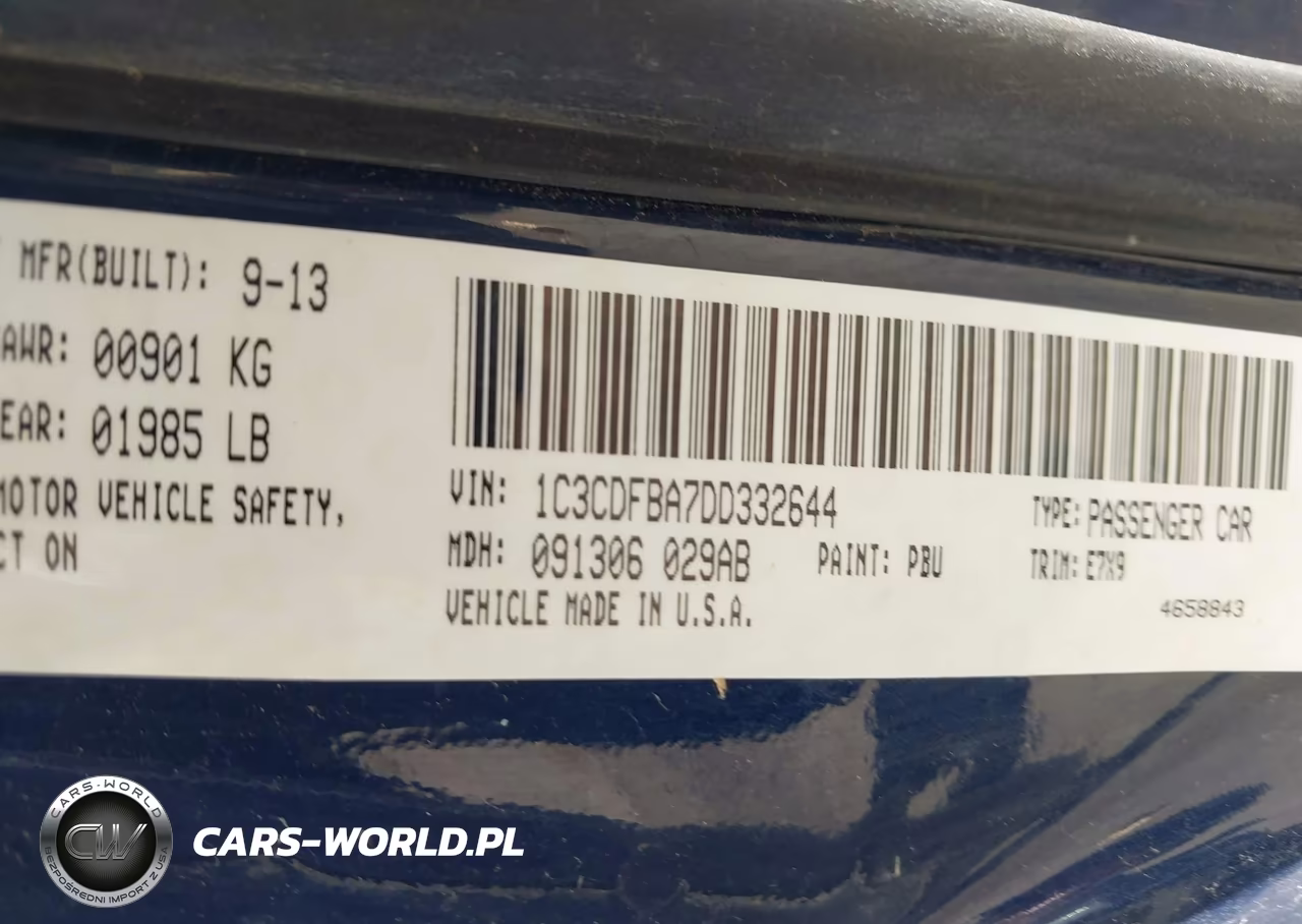 2013 Dodge Dart Sxt VIN:1C3CDFBA7DD332644 - 9