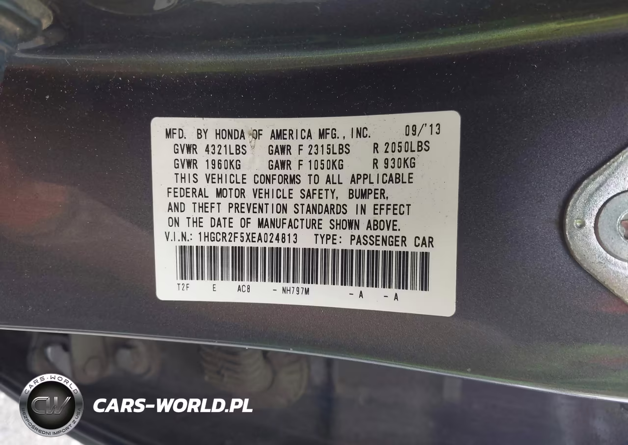 2014 Honda Accord Sport VIN:1HGCR2F5XEA024813 - 9
