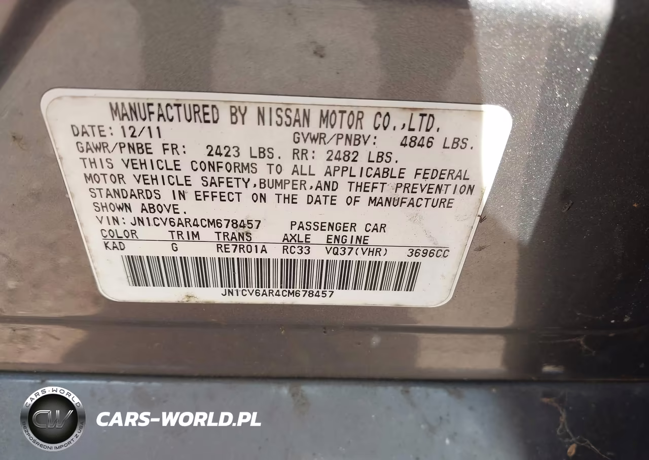 2012 Infiniti G37X VIN:JN1CV6AR4CM678457 - 9