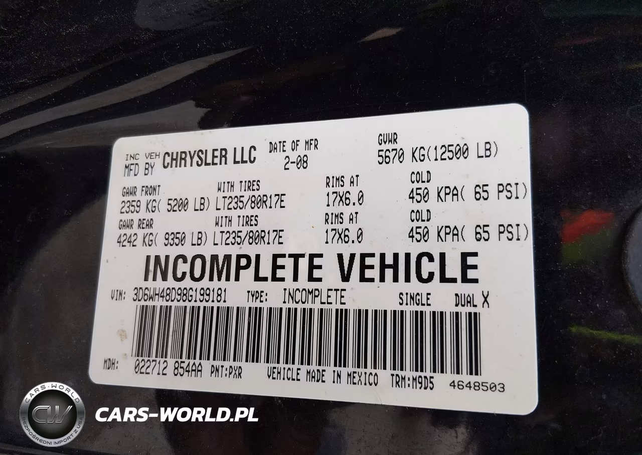 2008 Dodge Ram 3500 Hd Chassis St-Slt-Laramie VIN:3D6WH48D98G199181 - 9