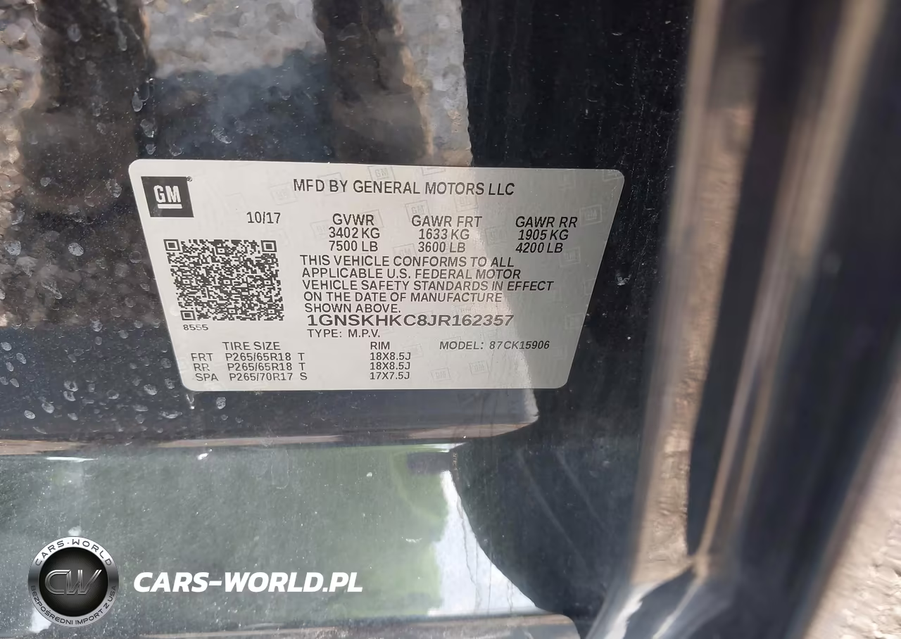 2018 Chevrolet Suburban Lt VIN:1GNSKHKC8JR162357 - 9