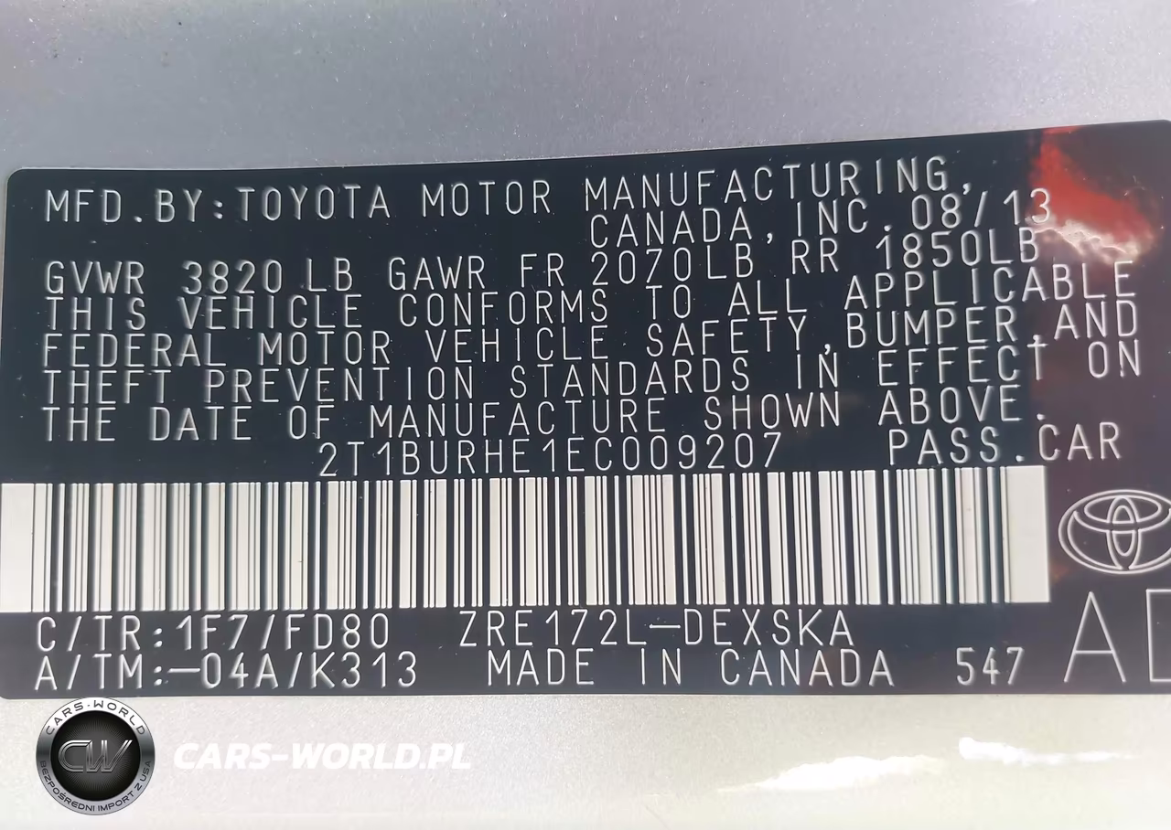 2014 Toyota Corolla S Plus VIN:2T1BURHE1EC009207 - 9