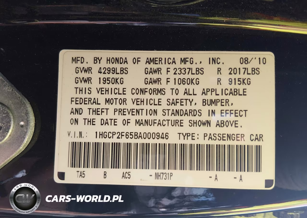 2011 Honda Accord 2.4 Se VIN:1HGCP2F65BA000946 - 9
