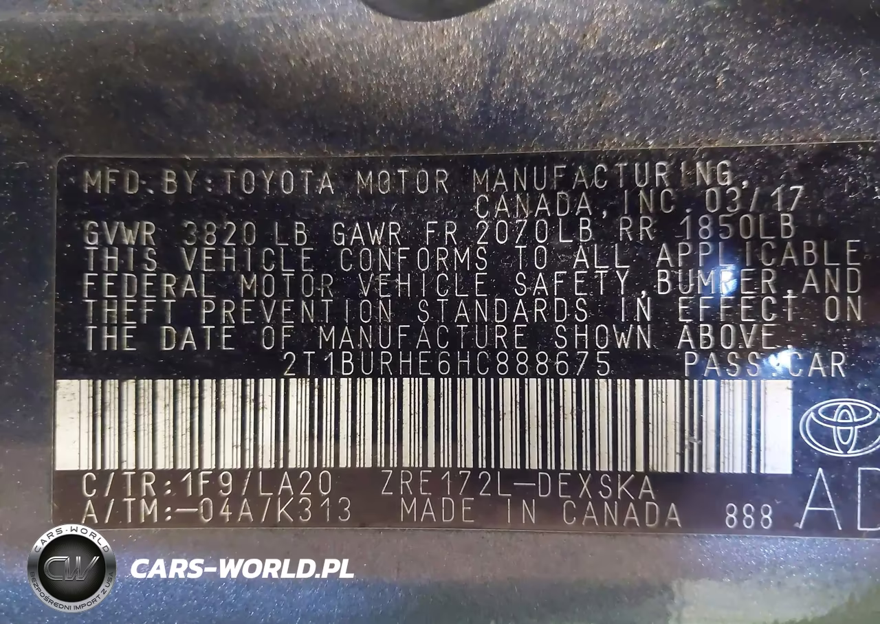 2017 Toyota Corolla Xse VIN:2T1BURHE6HC888675 - 9