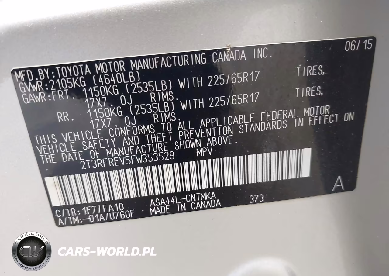 2015 Toyota Rav4 Xle VIN:2T3RFREV5FW353529 - 9