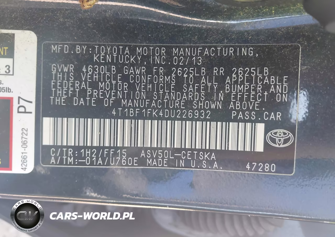2013 Toyota Camry Se VIN:4T1BF1FK4DU226932 - 9