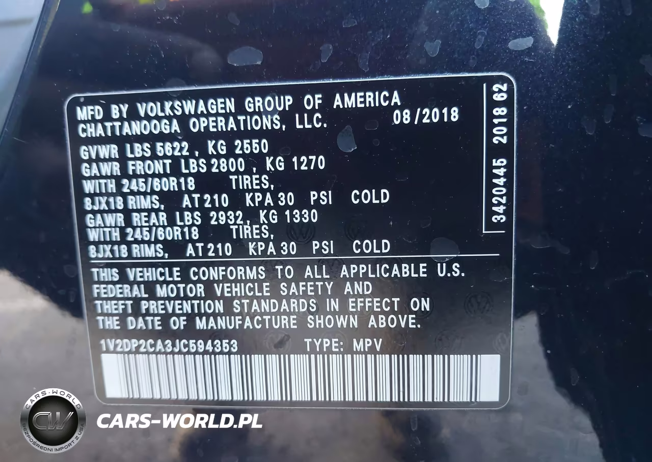 2018 Volkswagen Atlas 2.0T Se-2.0T Se W-Technology VIN:1V2DP2CA3JC594353 - 9